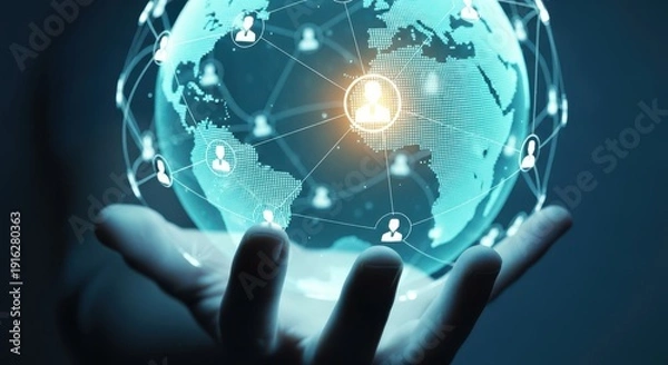 Obraz Hand holding a globe