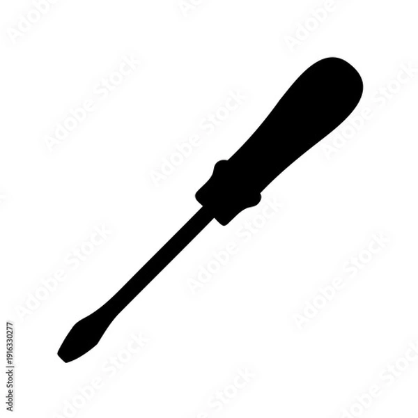 Obraz Flathead screwdriver tool silhouette simple icon design Vector