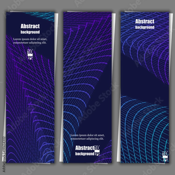 Fototapeta Abstract communication network background. Fractal element with lines. Set of banner templates with abstract background. Eps10 Vector illustration