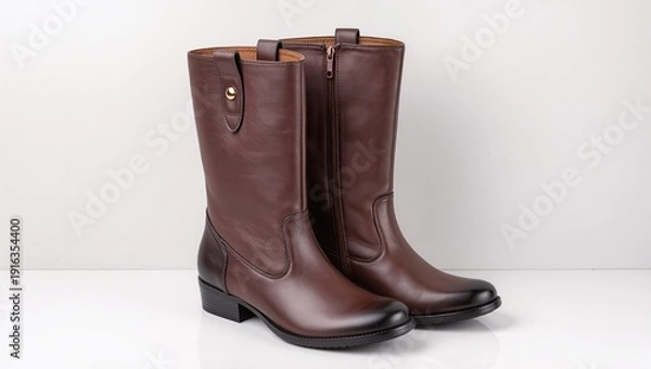 Obraz brown leather boots