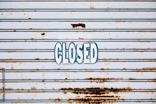 Obraz 【山形県山形市】ガレージに貼っていたCLOSED seal