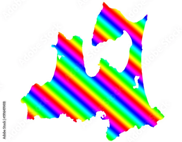 Obraz 青森県　虹色　カラフル　縞模様　イラスト