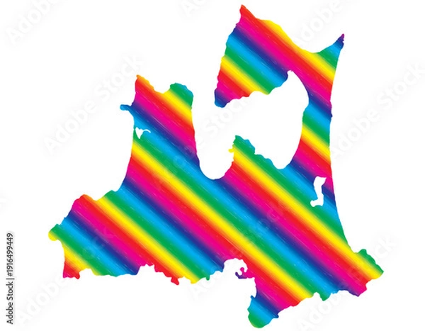 Obraz 青森県　虹色　カラフル　縞模様　イラスト