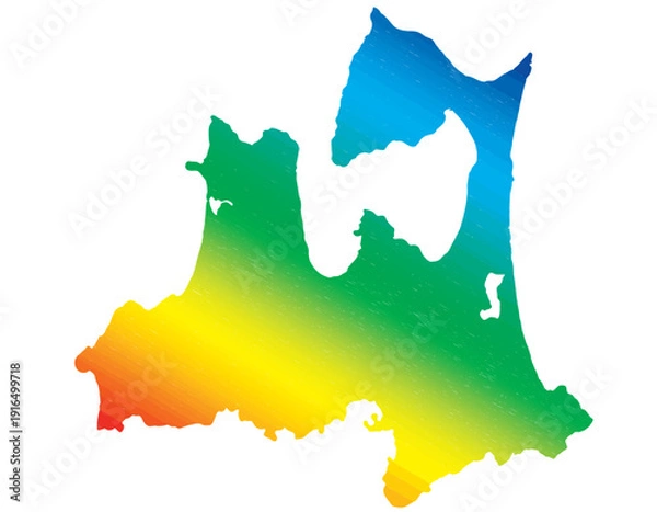 Obraz 青森県　虹色　カラフル　イラスト