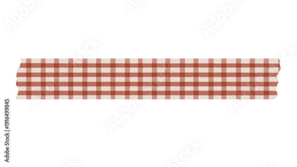 Fototapeta マスキングテープチェック(レッド)