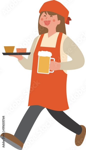 Obraz 飲食店女性スタッフ