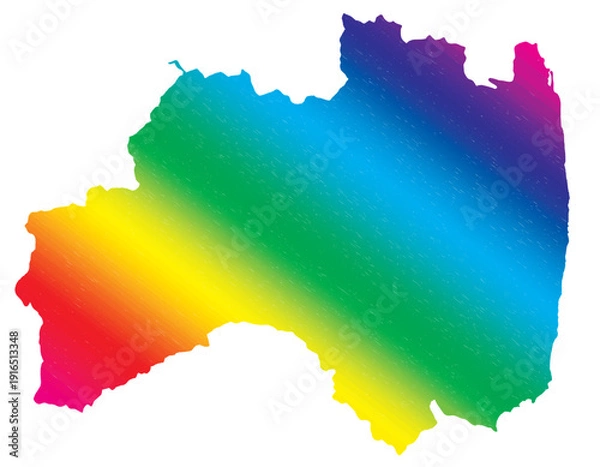 Obraz 福島県　虹色　カラフル　イラスト