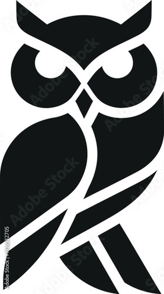 Obraz Stylized owl silhouette logo