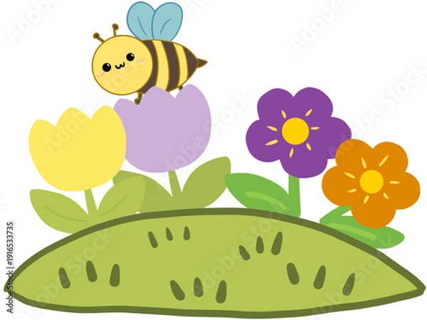 Obraz bee and flower
