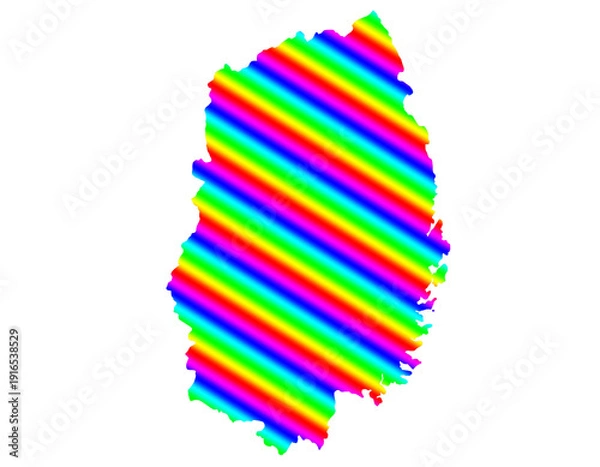 Obraz 岩手県　虹色　カラフル　縞模様　イラスト