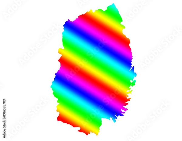 Obraz 岩手県　虹色　カラフル　縞模様　イラスト