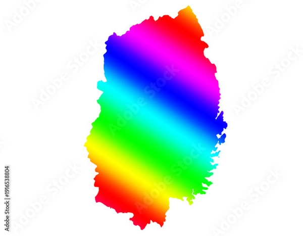 Obraz 岩手県　虹色　カラフル　イラスト