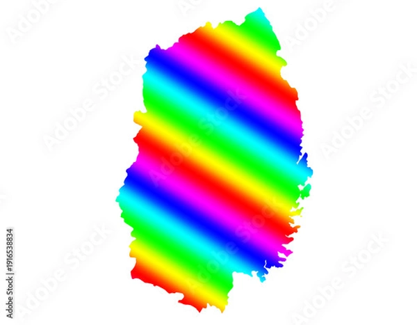 Obraz 岩手県　虹色　カラフル　縞模様　イラスト