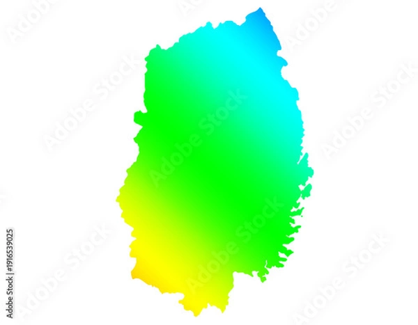 Obraz 岩手県　鮮やか　中間色　イラスト