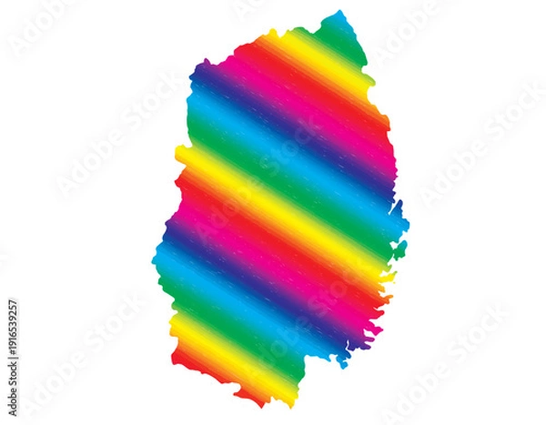 Obraz 岩手県　虹色　カラフル　縞模様　イラスト