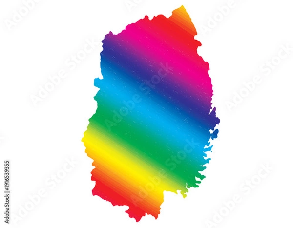 Obraz 岩手県　虹色　カラフル　イラスト