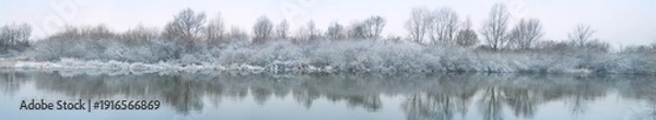 Obraz winter river panorama