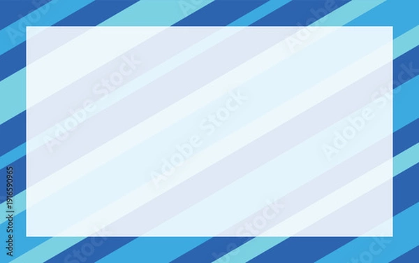 Obraz 青色の斜めストライプと無地のコピースペースの背景