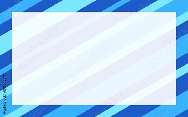 Obraz 青色の斜めストライプと無地のコピースペースの背景