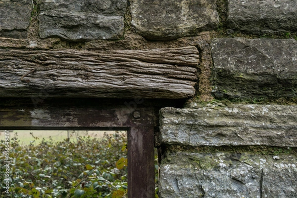Obraz old stone doorway and wall