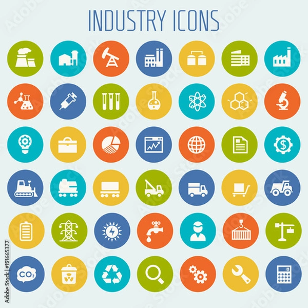 Obraz Big Industry icon set