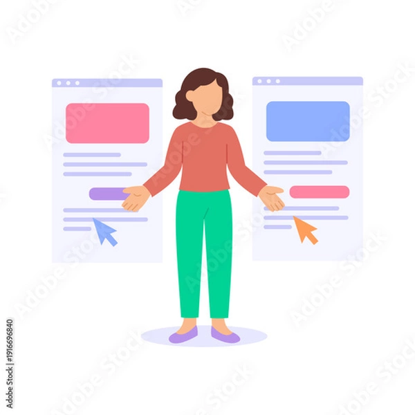 Obraz Page Optimization, enhancing website usability and conversions, Flat vector character illustration