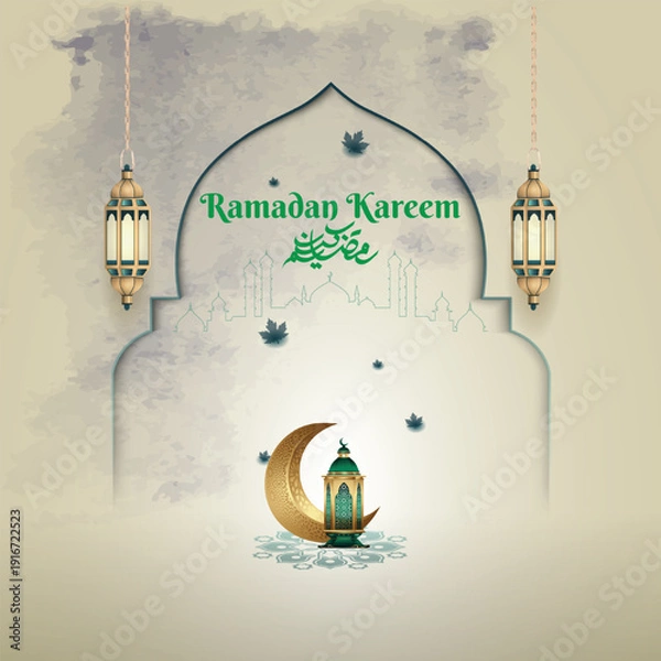 Obraz Shining Lanterns for a Blessed Ramadan vector illustration