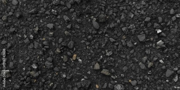 Obraz Dark gravel texture background, rough stone surface, natural abstract pattern.