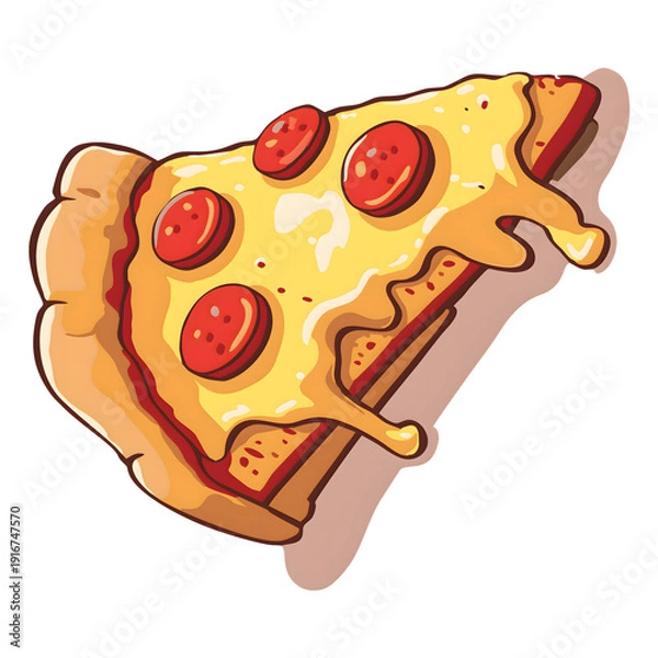 Obraz Delicious Pepperoni Pizza Slice