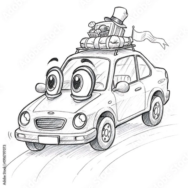 Obraz 鉛筆の冒険ロード: 夢乗せ出発