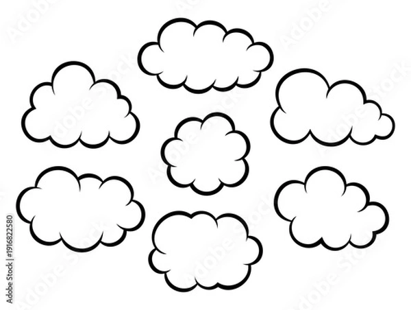 Obraz コミック風の雲セット