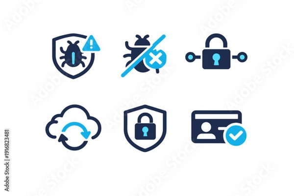 Obraz Icon vector removal simple clean data text shield privacy image protection white