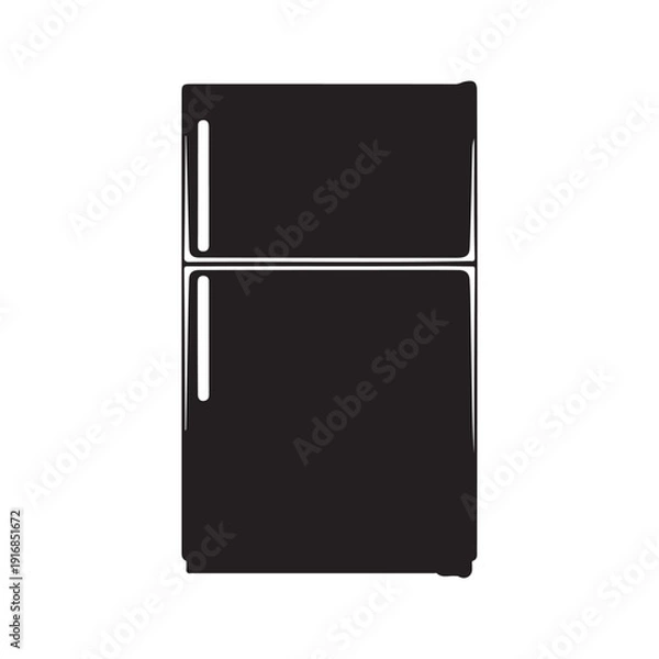 Obraz Black Refrigerator silhouette vector illustration
