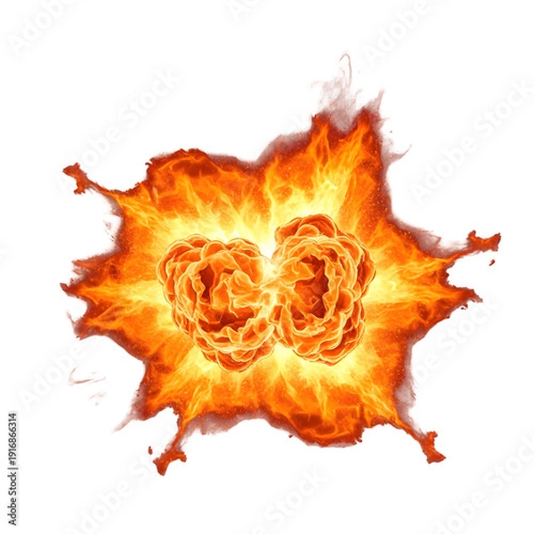 Obraz Inferno skull explosion on black background