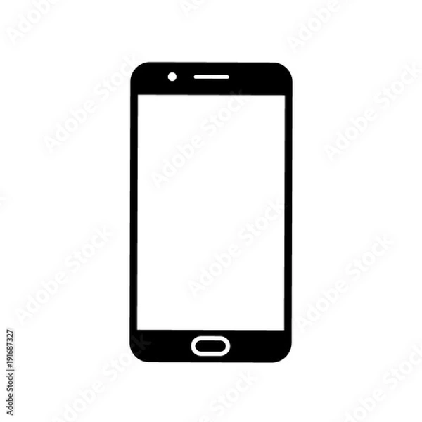 Fototapeta Smartphone icon. Cellphone screen vector mockup on white background