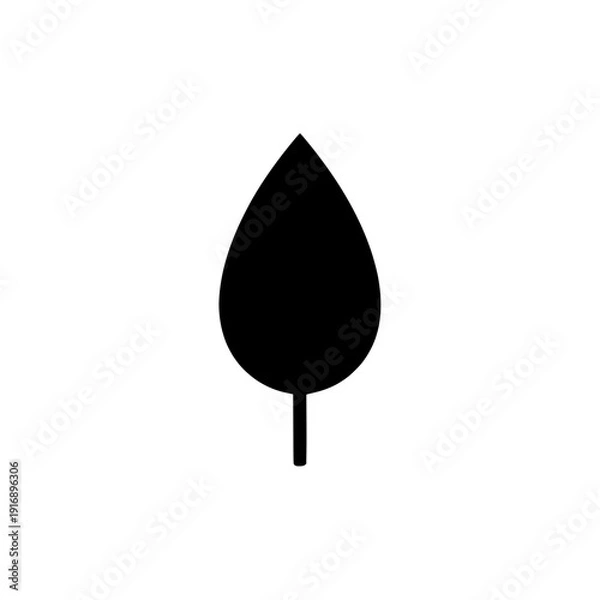 Obraz Simple Oval Tree Leaf Silhouette Vector Illustration