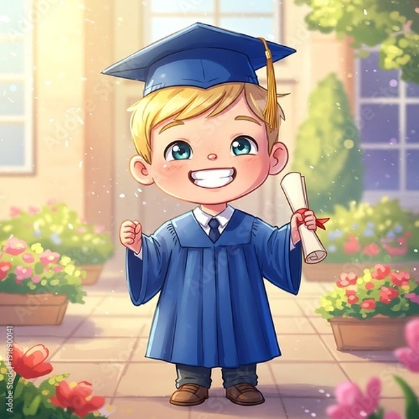 Obraz 卒業おめでとう！水彩風デジタルイラスト