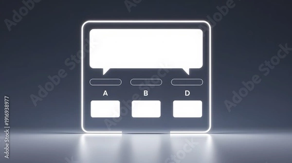 Obraz Abstract Cyberpunk Presentation Stage with Interactive Selection Menu