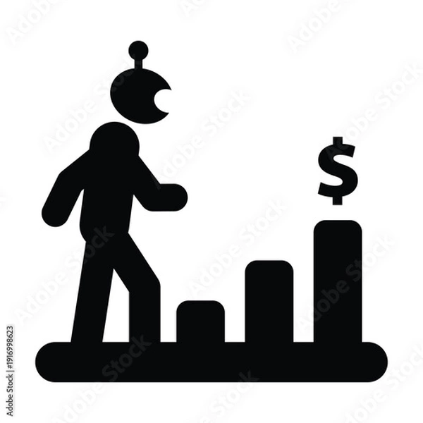 Obraz Artificial Intelligence Business Growth Analytics Chart Pictogram Icon