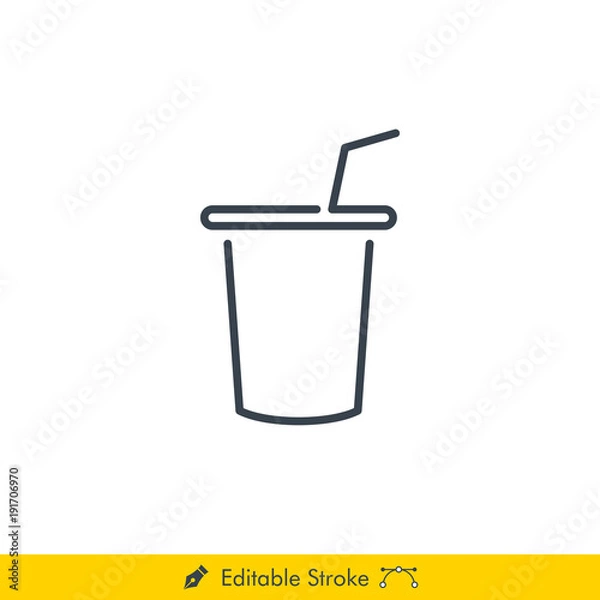 Fototapeta Drink Icon / Vector - In Line / Stroke Design