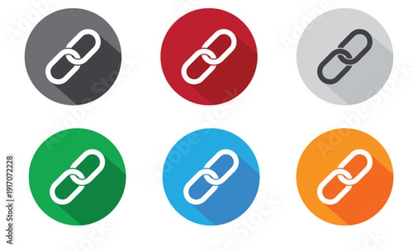 Obraz Chain link icons set vector.