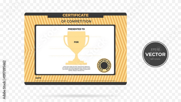 Obraz A modern certificate template featuring a trophy design and congratulatory elements.