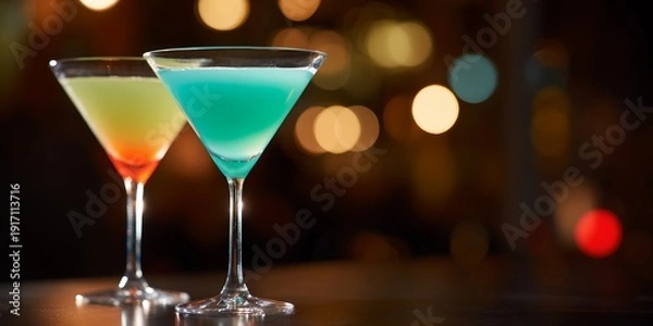 Obraz Two martinis are on a table