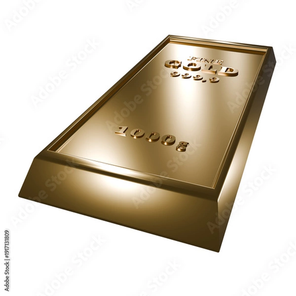 Obraz 3d gold bar illustration on transparent background element