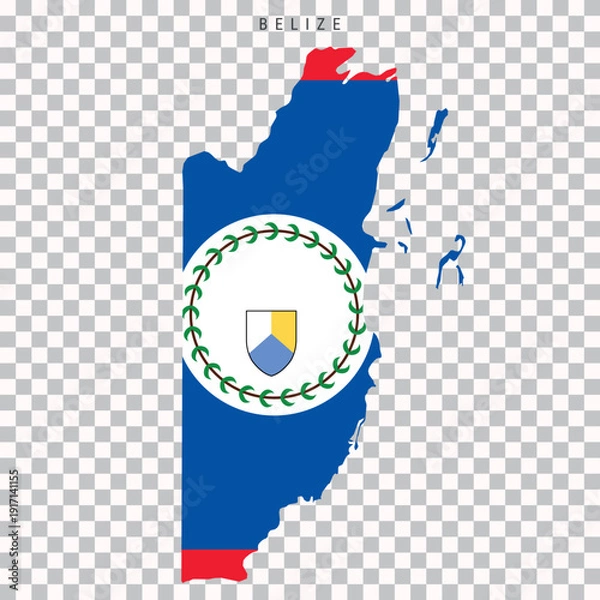 Obraz Belize country map with flag design