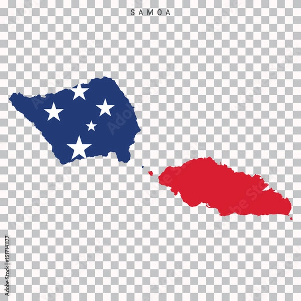 Obraz Samoa country map with flag design