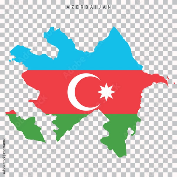 Obraz Azerbaijan map with flag design