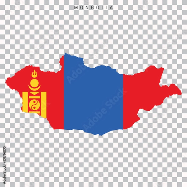 Obraz Mongolia country map with flag design