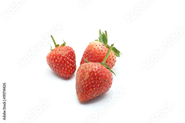 Obraz Fresh strawberry on white backgrounds.