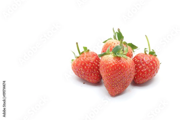 Obraz Fresh strawberry on white backgrounds.
